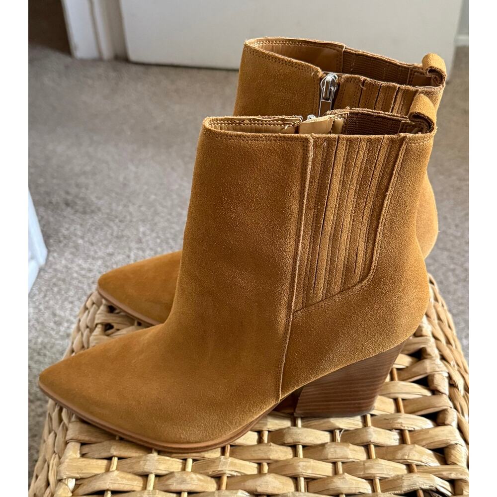 Marc Fisher LTD Mariel Heeled Western Booties Tan Suede 11M - Picture 15 of 15